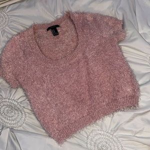 Forever21 Fluffy Pink Crop-top💕